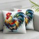 Square Throw Pillow Covers Handsome with Colorful Feathers Pillow Cases Decorative for Home Bedroom Sofa Art Painting Pillowcases Standard Size