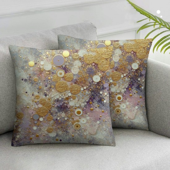 Ulloord Square Throw Pillow Covers Aesthetic Purple Marble Surface Texture Print Pillow Cases Decorative for Home Bedroom Sofa Abstract Stone Creative Design Pillowcases Standard Size