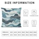 Ulloord Square Throw Pillow Covers Gradient Blue Marble Texture Design Pillow Cases Decorative for Home Bedroom Sofa Natural Stone Surface Creative Print Pillowcases Standard Size