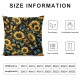 Ulloord Square Throw Pillow Covers Yellow Sunflowers with Blue Butterflies Pillow Cases Decorative for Home Bedroom Sofa Seamless Floral Pattern Painting Pillowcases Standard Size