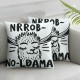 Ulloord Square Throw Pillow Covers Cute Smiling Llama Pillow Cases Decorative for Home Bedroom Sofa Cartoon Animal Grey Background Hand Drawn Painting Pillowcases Standard Size