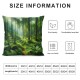 Ulloord Square Throw Pillow Covers Forest Jungle Green Trees Plants Beautiful Natural Landscape Design Pillow Cases Decorative for Home Bedroom Sofa Pillowcases Standard Size