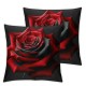 Ulloord Square Throw Pillow Covers Grey Rose and Red Rose Pillow Cases Decorative for Home Bedroom Sofa Wild Flowers with Leaves Romantic Floral Design Pillowcases Standard Size