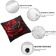 Ulloord Square Throw Pillow Covers Grey Rose and Red Rose Pillow Cases Decorative for Home Bedroom Sofa Wild Flowers with Leaves Romantic Floral Design Pillowcases Standard Size