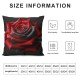 Ulloord Square Throw Pillow Covers Grey Rose and Red Rose Pillow Cases Decorative for Home Bedroom Sofa Wild Flowers with Leaves Romantic Floral Design Pillowcases Standard Size