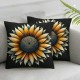 Ulloord Aesthetic Lovely Sunflowers Throw Pillow Covers Summer Wild Floral Cartoon Art Painting Pillow Case Pillowcases for Home Decor Sofa Outdoor