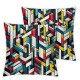 Ulloord Square Throw Pillow Covers Abstract Colorful Geometric Pattern Pillow Cases Decorative for Home Bedroom Sofa Fashionable Modern Style Painting Pillowcases Standard Size