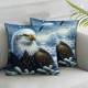 Ulloord Square Throw Pillow Covers Snow Branch in Winter Design Pillow Cases Decorative for Bedroom Sofa Pillowcases ard Size