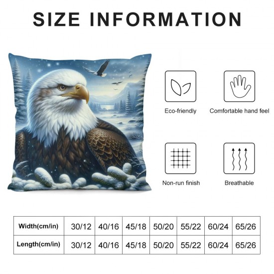 Ulloord Square Throw Pillow Covers Snow Branch in Winter Design Pillow Cases Decorative for Bedroom Sofa Pillowcases ard Size