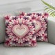 Ulloord Square Throw Pillow Covers Pink White Love Pillow Cases Decorative for Home Bedroom Sofa Romantic Pattern Painting Pillowcases Standard Size