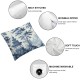 Ulloord Trees Pillowcases Floral Pattern Blue Hand Drawn Design Pillow Case Decorative Throw Pillow Cover for Home Sofa Office