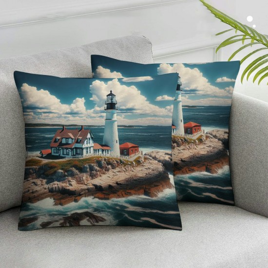 Ulloord on Beach Pillowcases Seaside Landscape Nature Print Pillow Case Decorative Throw Pillow Cover for Home Sofa Office