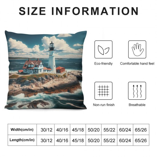 Ulloord on Beach Pillowcases Seaside Landscape Nature Print Pillow Case Decorative Throw Pillow Cover for Home Sofa Office