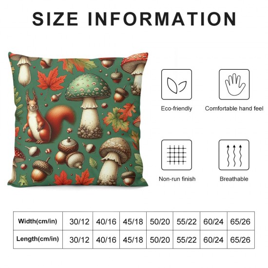 Throw Pillow Covers Nature Seamless Pattern Square Pillowcases for Home Decor Sofa Car Bedroom Pillow Cases