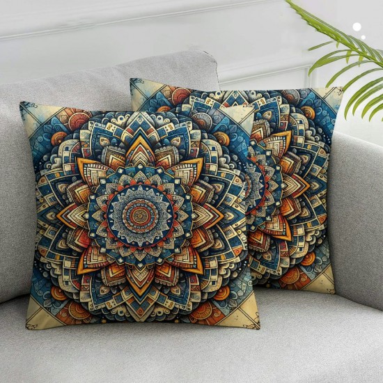 Throw Pillow Covers Square Pillowcases for Home Decor Sofa Car Bedroom Background Floral Painting Pillow Cases