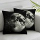 Ulloord Throw Pillow Covers Black Starry Sky Stars Moon Constellation Black and White Design Square Pillowcases for Home Decor Sofa Car Bedroom Pillow Cases