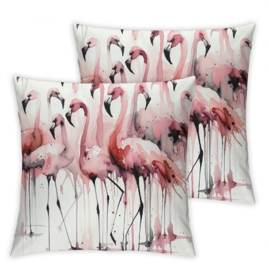 Ulloord Flamingos Pillowcases Abstract Animal Art Painting Pillow Case Decorative Throw Pillow Cover for Home Sofa Office