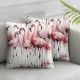 Ulloord Flamingos Pillowcases Abstract Animal Art Painting Pillow Case Decorative Throw Pillow Cover for Home Sofa Office