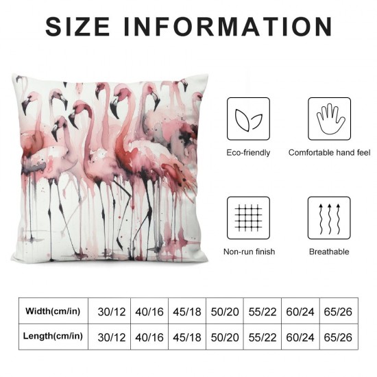 Ulloord Flamingos Pillowcases Abstract Animal Art Painting Pillow Case Decorative Throw Pillow Cover for Home Sofa Office