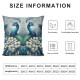 Ulloord Square Throw Pillow Covers Beautiful Blue Pillow Cases Decorative for Bedroom Sofa Flowers Butterflies Animal Art Design Pillowcases Standard Size