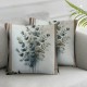 Ulloord  Bouquet Botanical Throw Pillow Covers,Isolated Watercolor Elements Eucalyptus Decorative Pillow Covers Digital Printing Linen Blended for Couch Sofa Bed Invisible Zipper