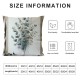 Ulloord  Bouquet Botanical Throw Pillow Covers,Isolated Watercolor Elements Eucalyptus Decorative Pillow Covers Digital Printing Linen Blended for Couch Sofa Bed Invisible Zipper