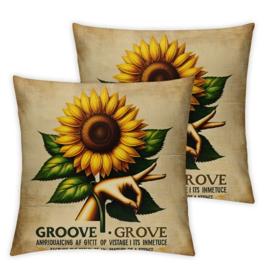 Ulloord Yellow Sunflower Pillowcases Floral Art Painting Pillow Case Decorative Throw Pillow Cover for Home Sofa Office