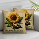 Ulloord Yellow Sunflower Pillowcases Floral Art Painting Pillow Case Decorative Throw Pillow Cover for Home Sofa Office