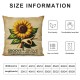 Ulloord Yellow Sunflower Pillowcases Floral Art Painting Pillow Case Decorative Throw Pillow Cover for Home Sofa Office