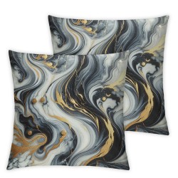 Ulloord Throw Pillow Covers, Abstract Fluid Art Ink Decorative Pillow Covers Digital Printing for Couch Sofa Bed Invisible Zipper