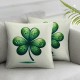 Ulloord Pillow Covers , Green Polka Dots Striped Lucky Throw Pillowcases for Home Sofa Couch Cushion Decoration