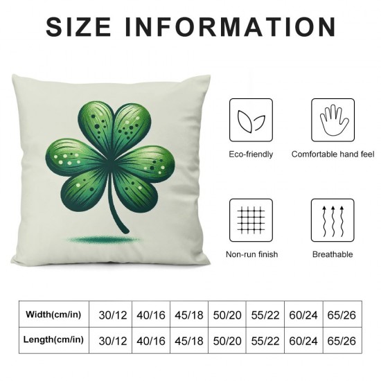 Ulloord Pillow Covers , Green Polka Dots Striped Lucky Throw Pillowcases for Home Sofa Couch Cushion Decoration