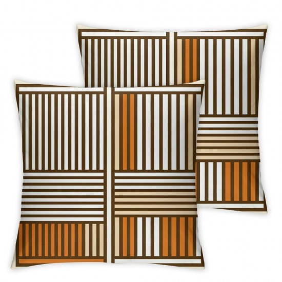 Ulloord Fall Decor Pillow Covers Orange Stripes Fall Outdoor Stripes Fall Pillows Decorative Throw Pillows Farmhouse Orange Thanksgiving Cushion Case for Couch Sofa