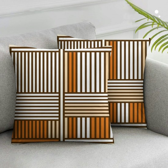 Ulloord Fall Decor Pillow Covers Orange Stripes Fall Outdoor Stripes Fall Pillows Decorative Throw Pillows Farmhouse Orange Thanksgiving Cushion Case for Couch Sofa