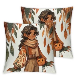 Ulloord Fall Pillow Covers for Fall Decor Stripes Pumpkin and Gnones Outdoor Fall Pillows Decorative Throw Pillows Farmhouse Thanksgiving Decorations Autumn Cushion Case