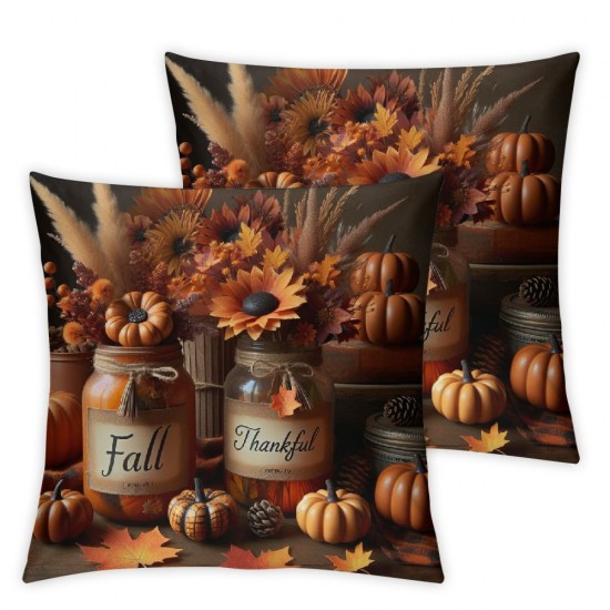 Ulloord Fall Pillow Covers Fall Decor Pumpkin Fall Pillows Decorative Throw Pillows Thanksgiving Case for Couch Sofa