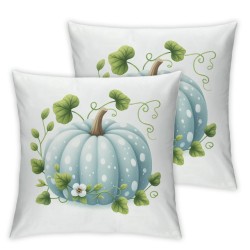 Ulloord Fall Pillow Covers Eucalyptus Leaves White and Blue Pumpkins Fall Pillows Decorative Throw Pillows Thanksgiving Decorations Autumn Cushion Case