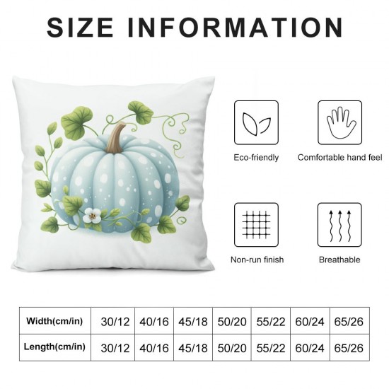 Ulloord Fall Pillow Covers Eucalyptus Leaves White and Blue Pumpkins Fall Pillows Decorative Throw Pillows Thanksgiving Decorations Autumn Cushion Case