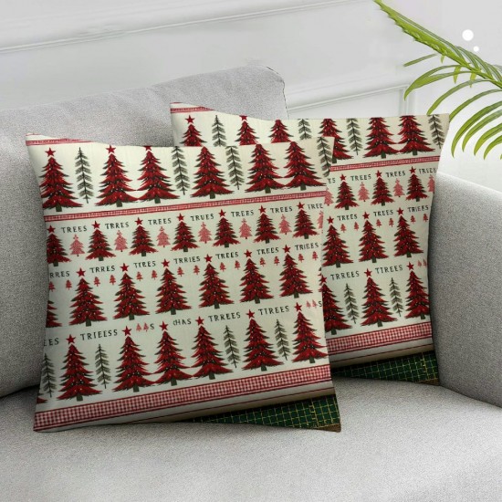 Ulloord Christmas Pillow Covers for Christmas Decorations Merry and Bright Christmas Tree Merry Christmas Pillows Winter Holiday Throw Pillows Christmas Farmhouse Decor for Couch