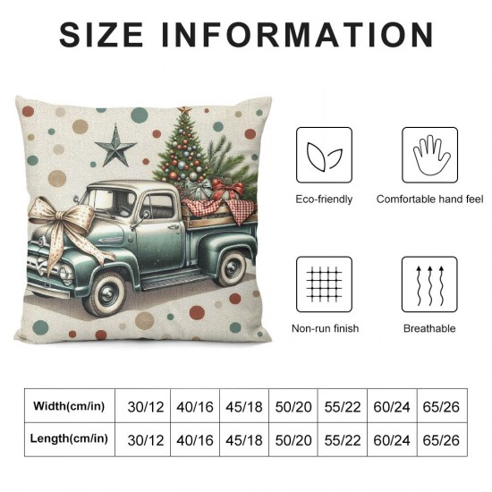 Ulloord Christmas Pillow Covers, Tree Truck Merry Holiday Decor Decorative Throw Cushion Cases Decoration for Home Party Sofa Couch (Grey)