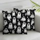 Ulloord Halloween Pillow Covers, Striped Ghost Throw Pillowcases Decorative Cushion Cases Party Decoration for Home Sofa (Black)