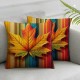 Ulloord Fall Decorative Throw Pillow Covers, Stripes Thanksgiving Fall Decor Outdoor Farmhouse Pillow Cases for Home Couch (Orange Color)