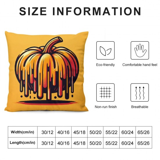 Ulloord Fall Pillow Covers, Pumpkin Thanksgiving Decorations, Autumn Rustic Cushion Cases Farmhouse Decor for Home Party Sofa Couch (Orange)