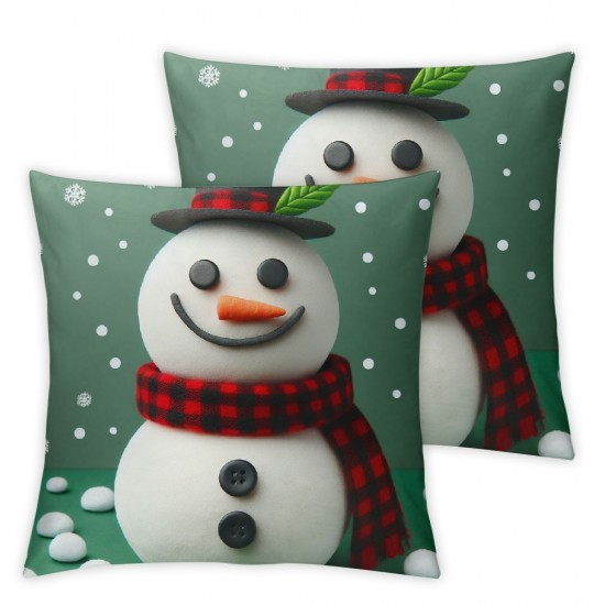 Ulloord Christmas Pillow Covers for Christmas Decorations Snowman Merry Christmas Pillows Winter Holiday Throw Pillow Covers Christmas Farmhouse Decor for Couch