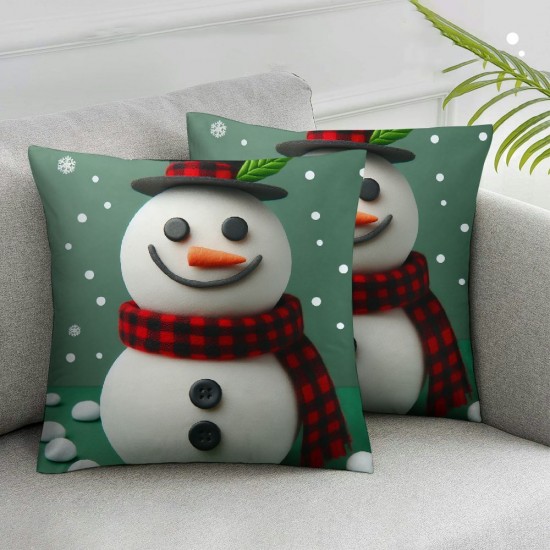 Ulloord Christmas Pillow Covers for Christmas Decorations Snowman Merry Christmas Pillows Winter Holiday Throw Pillow Covers Christmas Farmhouse Decor for Couch