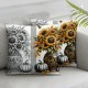 Ulloord Fall Pillow Covers Pumpkins Sunflowers Pumpkins Fall Pillows Decorative Throw Pillows Thanksgiving Decorations Autumn Cushion Case