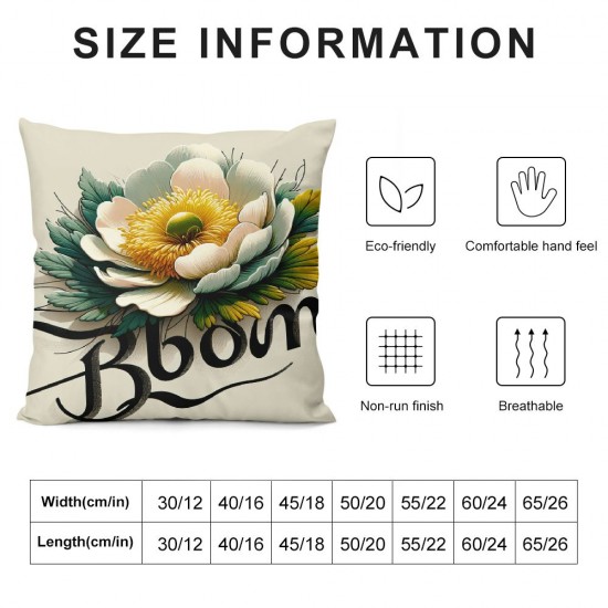 Ulloord Spring Pillow Covers, Floral Daisy Bloom with Grace Farmhouse Decorative Throw Pillowcases for Home Sofa Couch Decoration