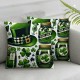 Ulloord Pillow Covers , Green Heart Farmhouse Throw Pillowcases for Home Sofa Couch Cushion Decoration