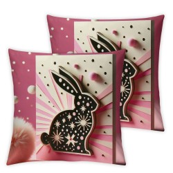 Ulloord Pillow Covers , Rabbits Bunny Farmhouse Decorative Throw Pillowcases for Home Sofa Couch Decoration