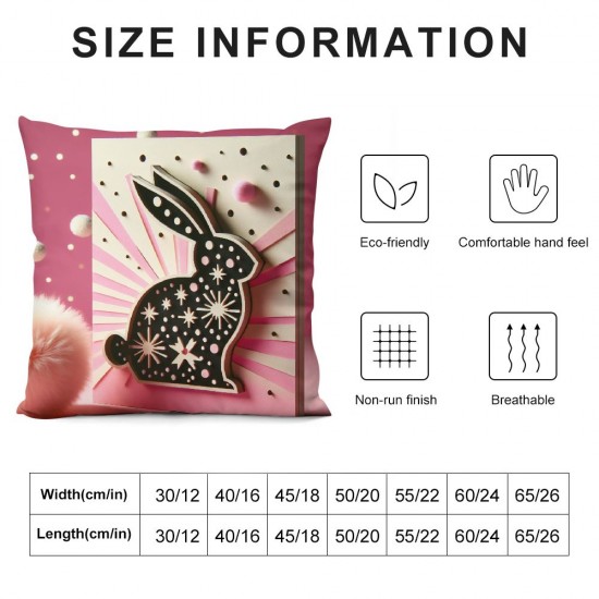 Ulloord Pillow Covers , Rabbits Bunny Farmhouse Decorative Throw Pillowcases for Home Sofa Couch Decoration